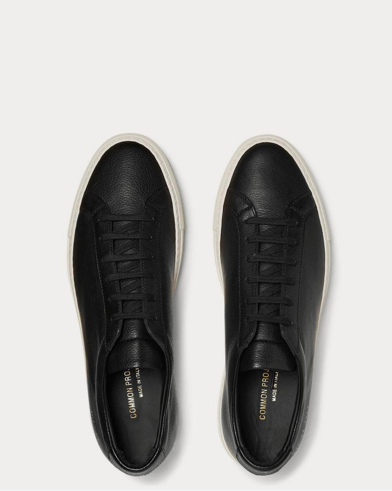 common projects black leather backpack Common Projects Men's Original Achilles Full-Grain Leather Black low top sneakers