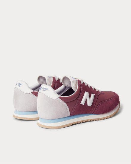 New Balance Comp 100 Leather and Suede-Trimmed Shell  Burgundy low top sneakers - 4