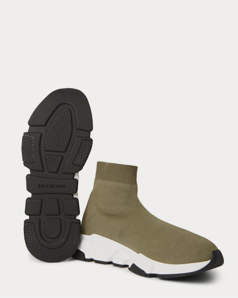 Balenciaga Speed Sock Stretch-Knit Slip-On  Green high top sneakers - 3