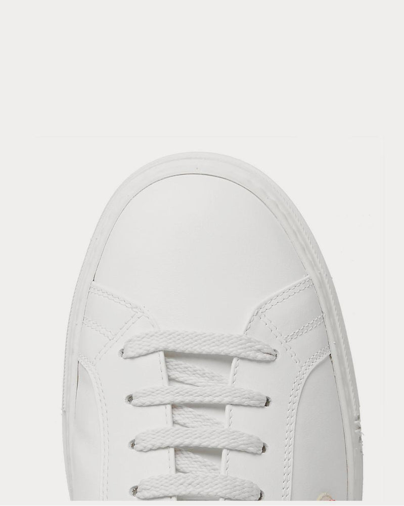 Moncler New Monaco Logo-Appliquéd Leather  White low top sneakers - 5