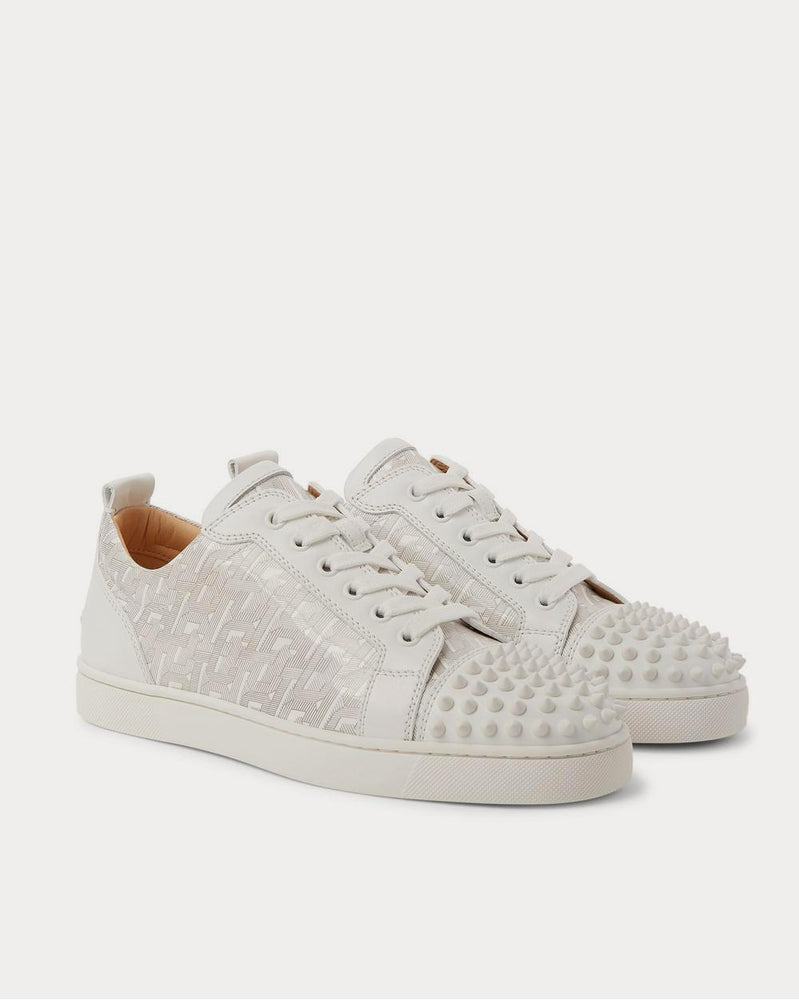 Christian Louboutin Louis Junior Spikes Printed Leather  White low top sneakers - 2