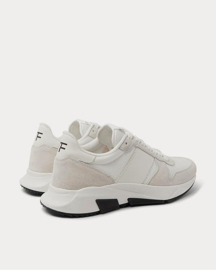 Tom Ford Jagga Leather-Trimmed Suede and Mesh  White low top sneakers - 3