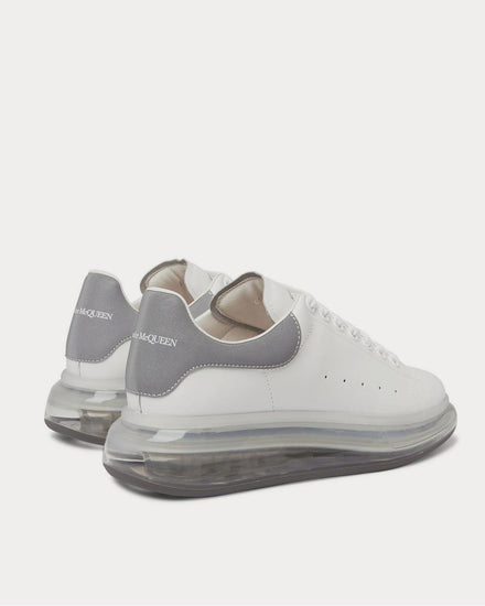 McQueen Exaggerated-Sole Reflective-Trimmed Leather  White low top sneakers - 4