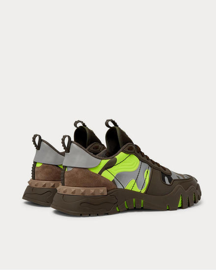 Valentino Rockrunner Plus Rubber, Suede and Canvas  Green low top sneakers - 4