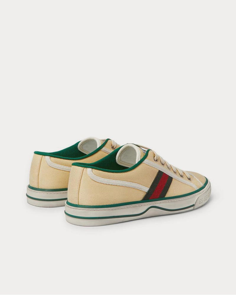 Gucci Distressed Canvas and Webbing  Cream low top sneakers - 4