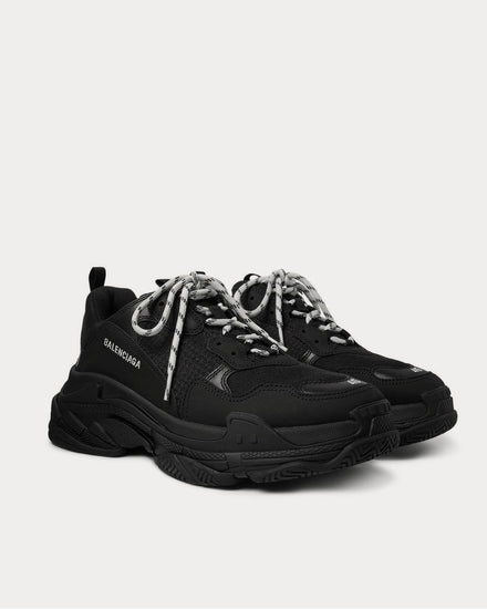 Balenciaga Triple S Mesh, Nubuck and Leather  Black low top sneakers - 2