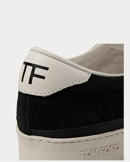 Tom Ford Bannister Leather-Trimmed Suede  Black low top sneakers - 4