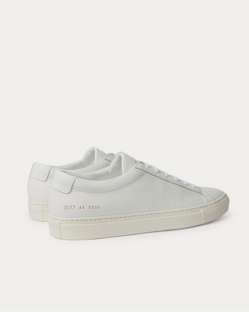 Common Projects Achilles Pebble-Grain Leather  White low top sneakers - 3