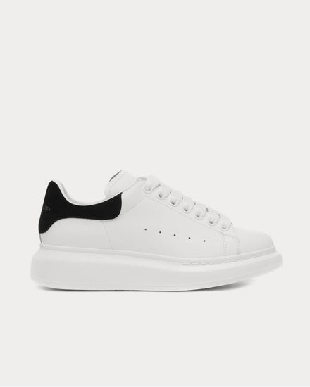 McQueen Leather White Black Low Top Sneakers - 1