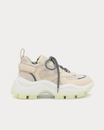 Prada Block leather Beige Low Top Sneakers - 1