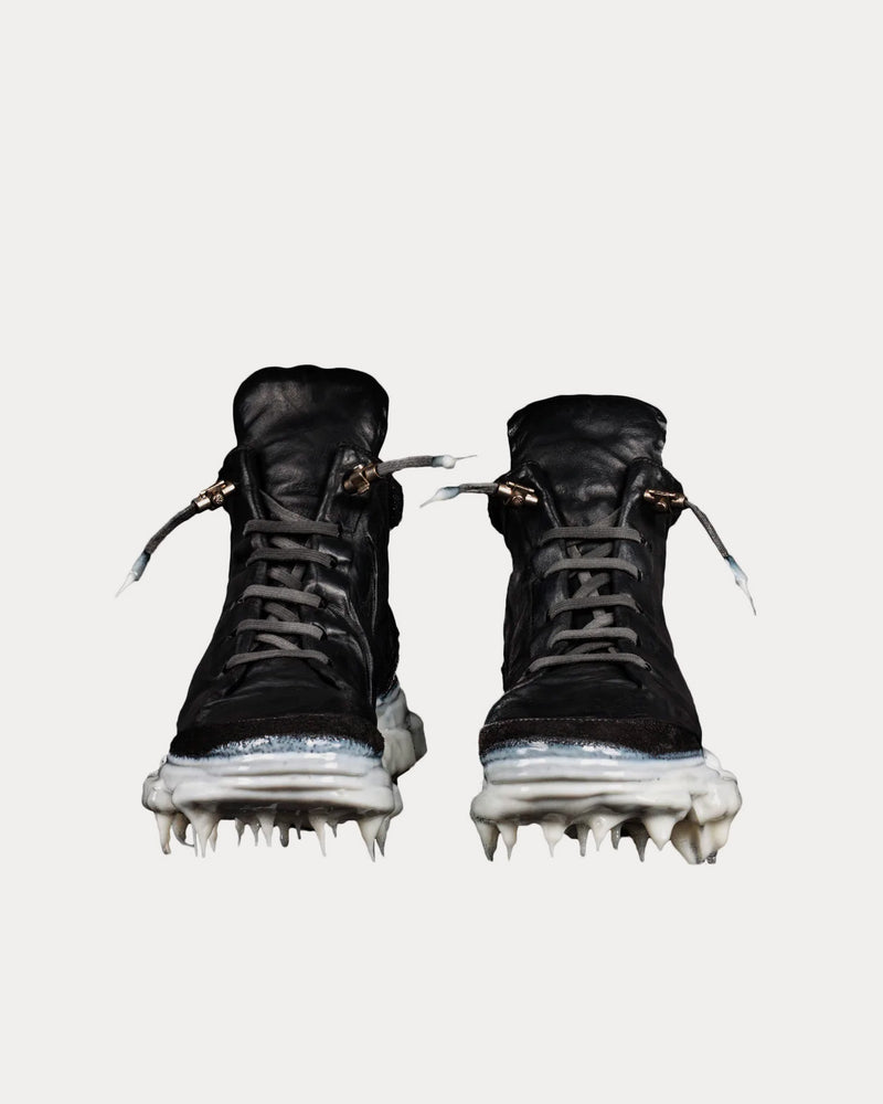 Carol Christian Poell Iced Paper Dart Handled Ankle Black High Top Sneakers - 2