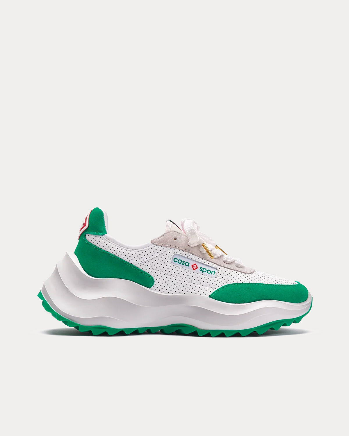 Casablanca Men's Atlantis White / Tennis Green Low Top Sneakers