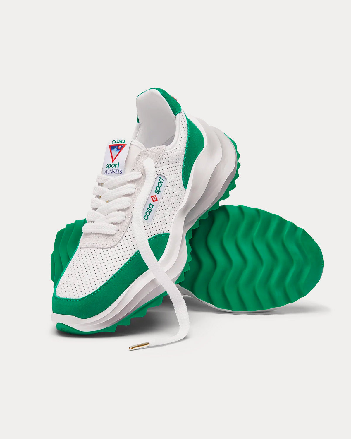Casablanca - Atlantis White / Tennis Green Low Top Sneakers