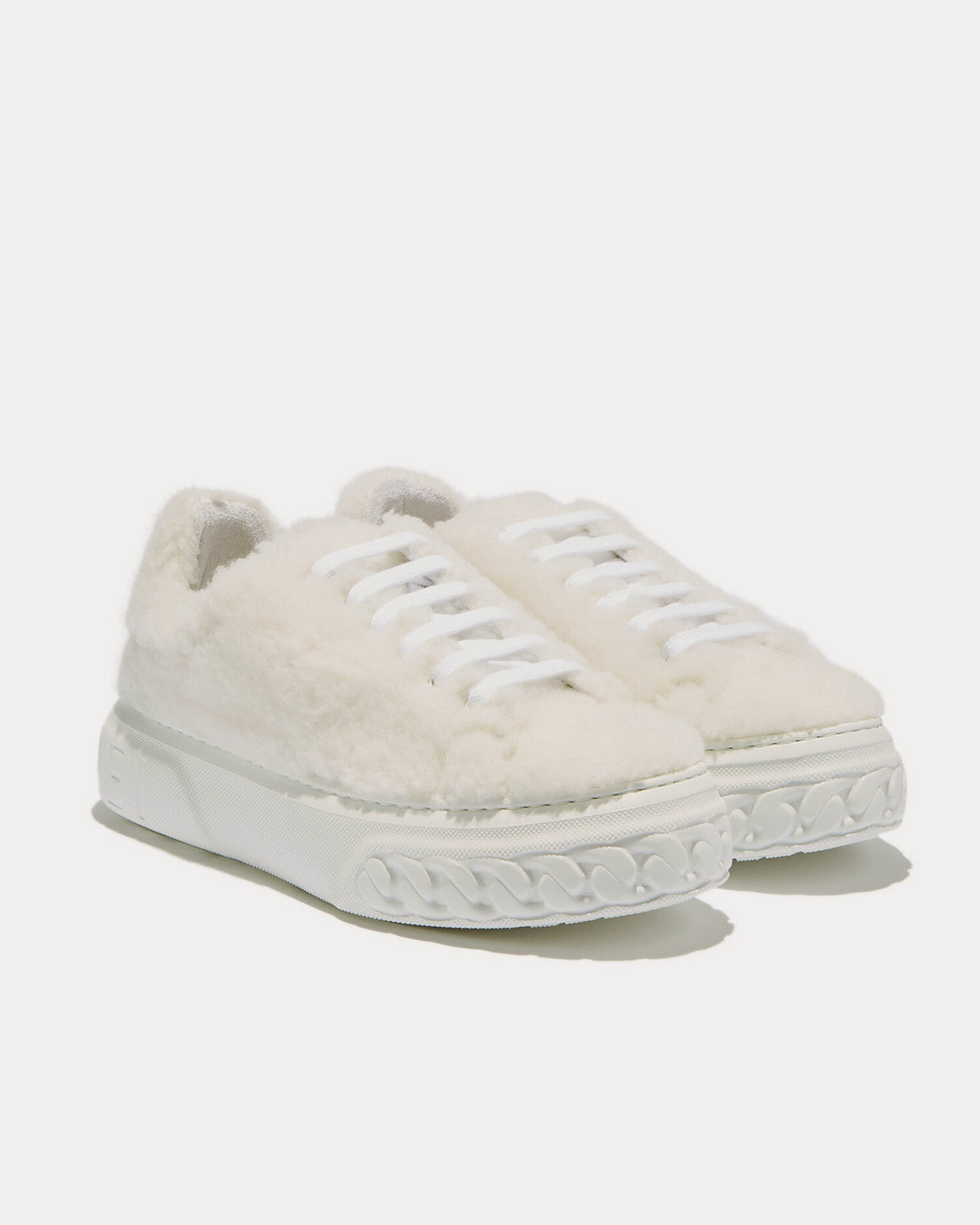 Casadei - Off Road Ecosheep White Low Top Sneakers