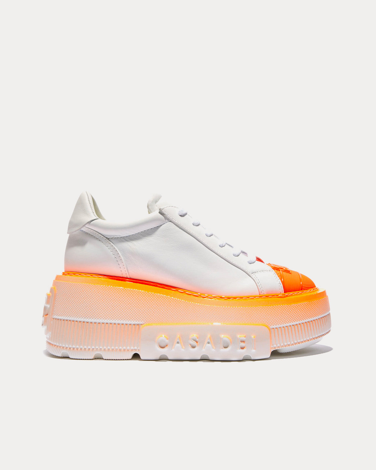 Casadei - Nexus Fluo White / Orange Low Top Sneakers