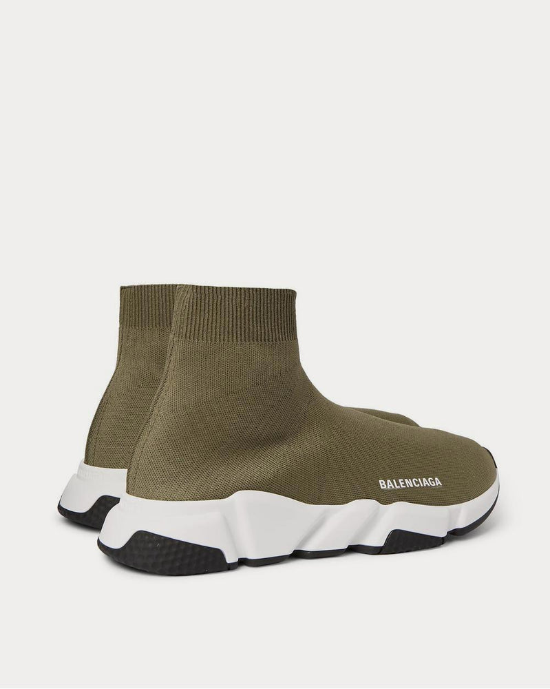 Balenciaga Speed Sock Stretch-Knit Slip-On  Green high top sneakers - 4