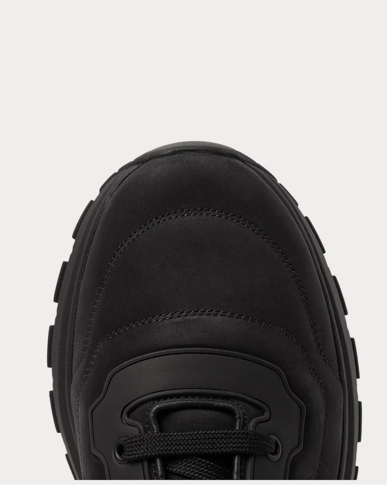 Prada Match Race Rubber-Trimmed Nubuck  Black low top sneakers - 5