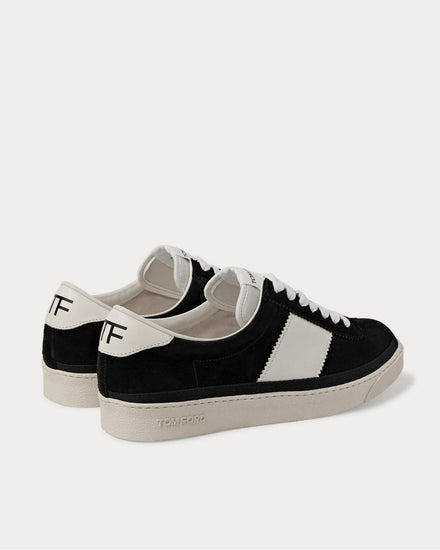 Tom Ford Bannister Leather-Trimmed Suede  Black low top sneakers - 3