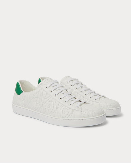 Gucci Ace G Rhombus Quilted Leather  White low top sneakers - 2