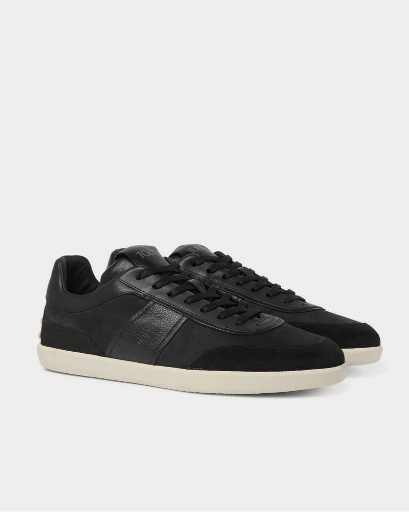 Tod's Leather and Suede-Trimmed Nubuck  Black low top sneakers - 2