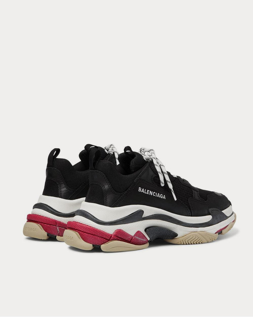 Black triple s leather sneakers cheap