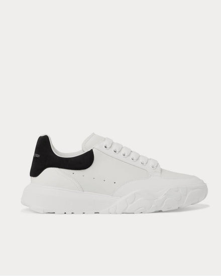 McQueen Exaggerated-Sole Suede-Trimmed Leather  White low top sneakers - 1