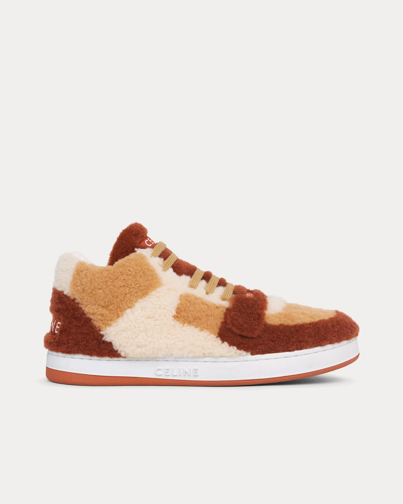 Celine Women's CT-02 Scratch in Shearling Brown / Beige / Fox Red