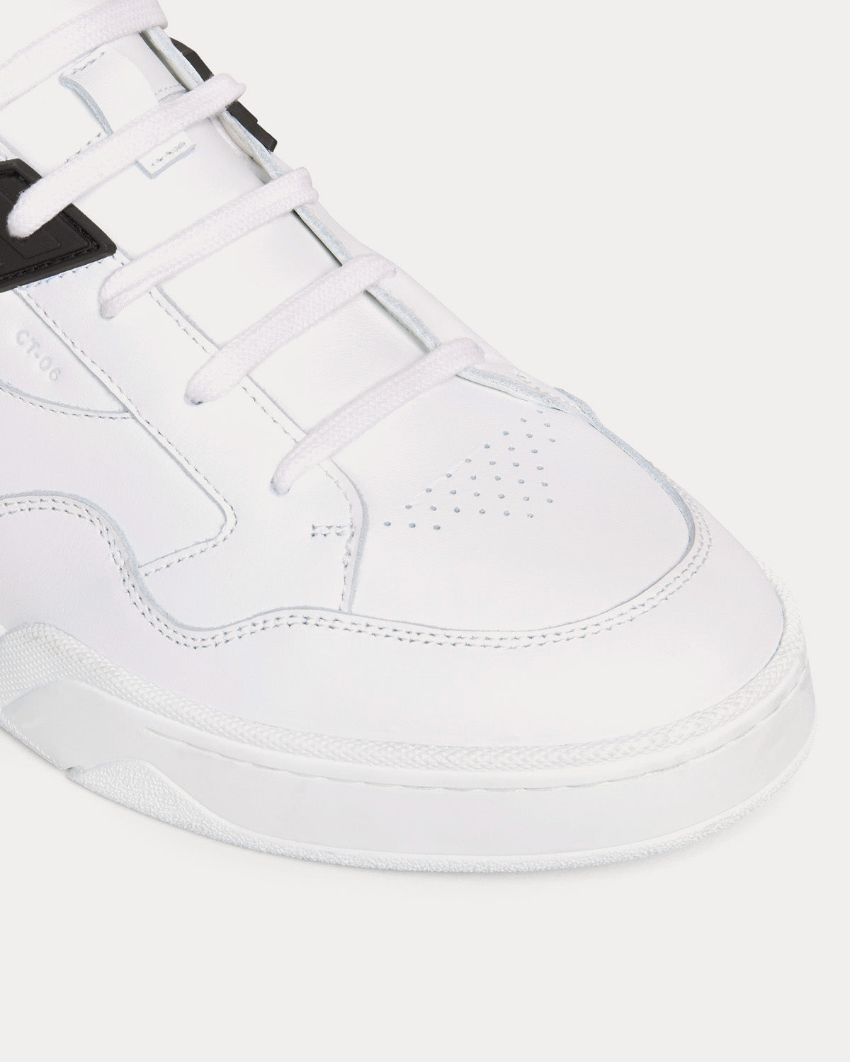 TRAINER LOW LACE-UP SNEAKER IN CALFSKIN, LAMINATED CALFSKIN AND SUEDE CALFSKIN OPTIC WHITE/BLUE/RED/SILVER