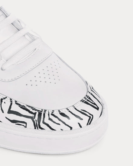 Celine CT-07 Calfskin & Zebra Stamped Calfskin Optic White / Black Low Top Sneakers - 3