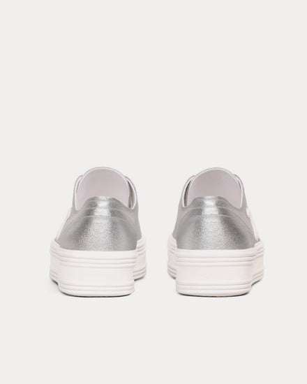 Celine Jane Lace-Up Silver Low Top Sneakers - 3
