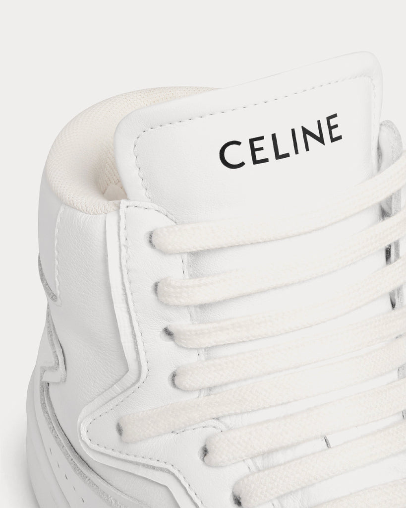 Celine Z Ct-01 Calfskin Optic White High Top Sneakers - Sneak in