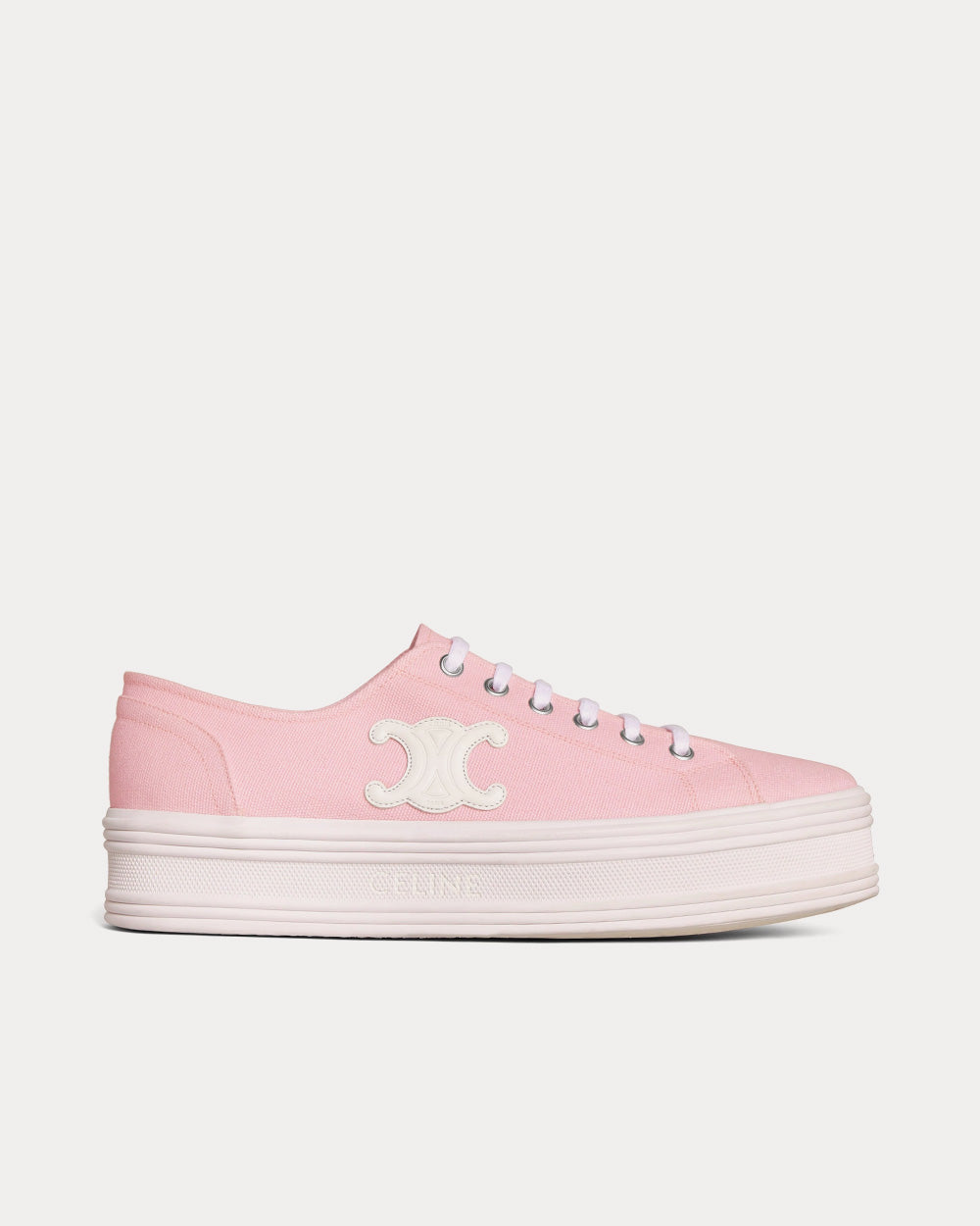 Celine Women's Jane Lace-Up Light Pink Low Top Sneakers