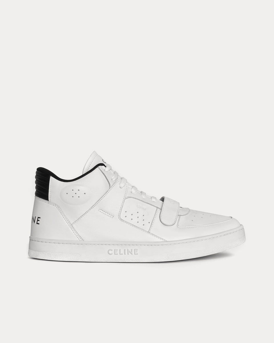Celine CT-02 Scratch with Calfskin Optic White / Black Mid Top Sneakers
