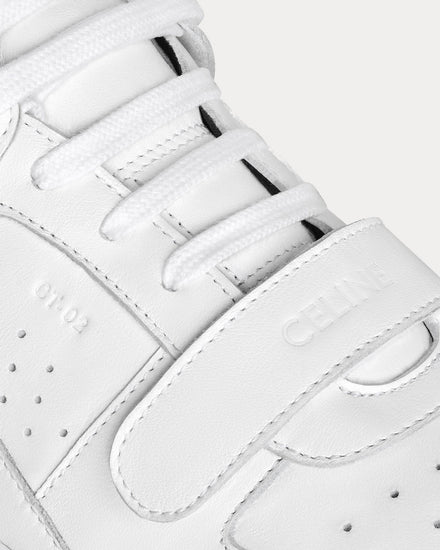 Celine CT-02 Scratch with Calfskin Optic White / Black Mid Top Sneakers - 4