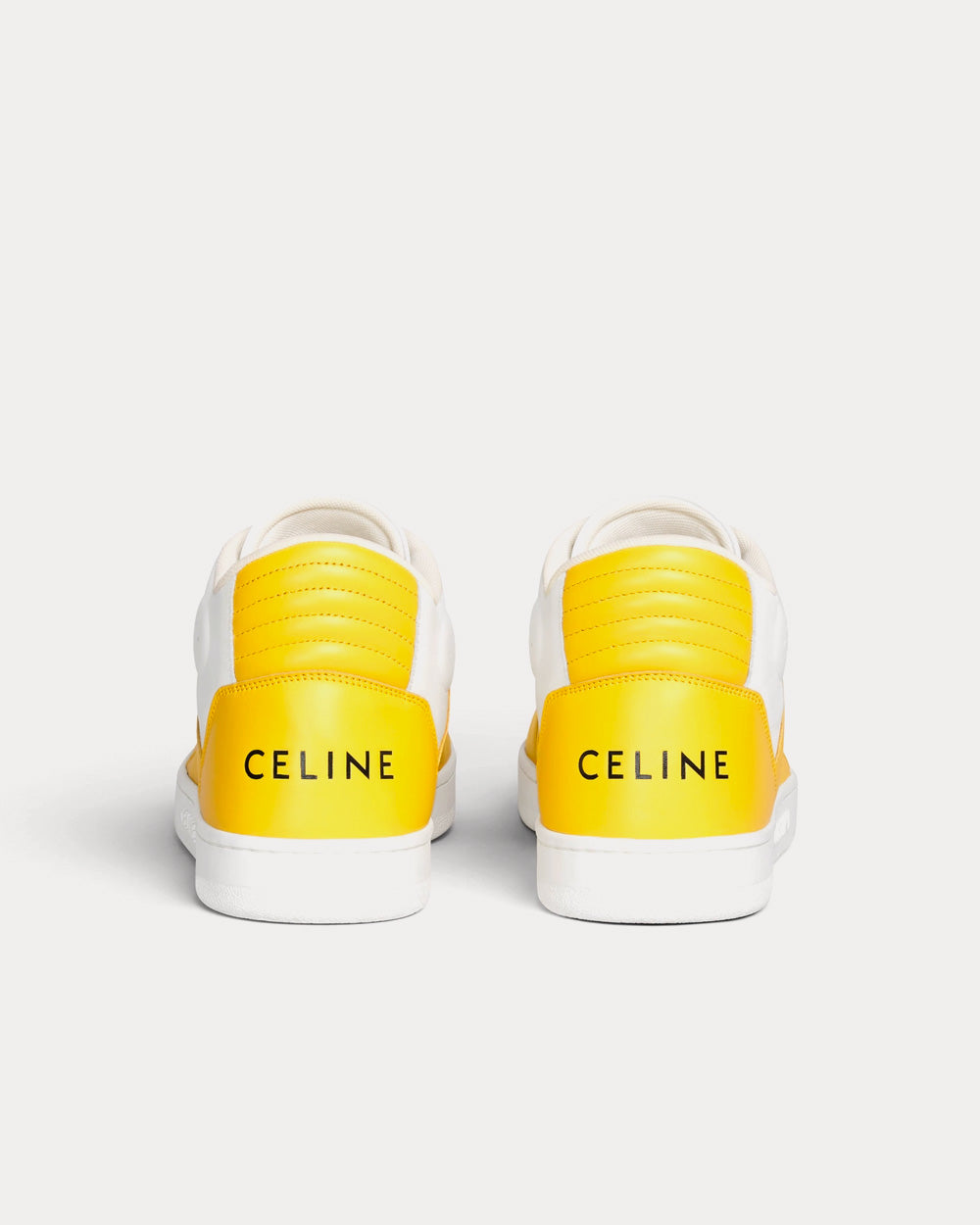 Celine CT 02 Optic White Bright Yellow Mid Top Sneakers Sneak in Peace