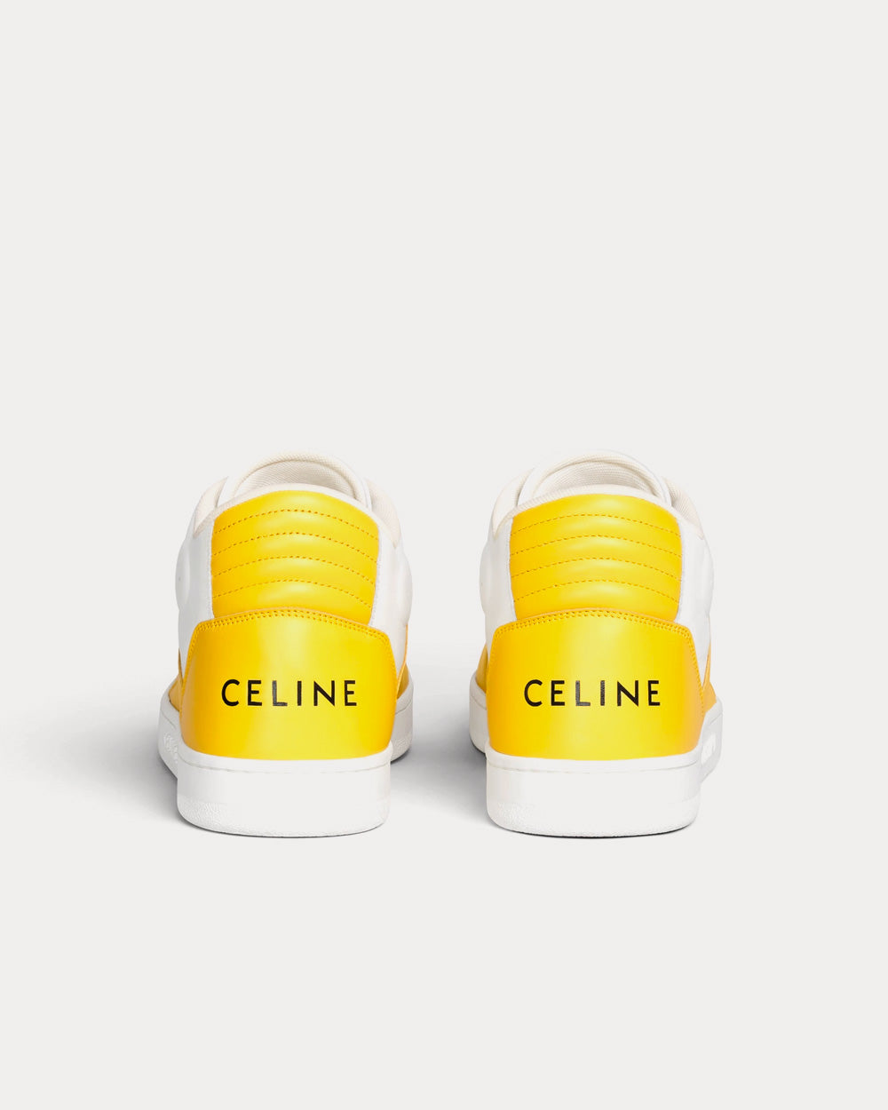 Celine - CT-02 Optic White / Bright Yellow Mid Top Sneakers