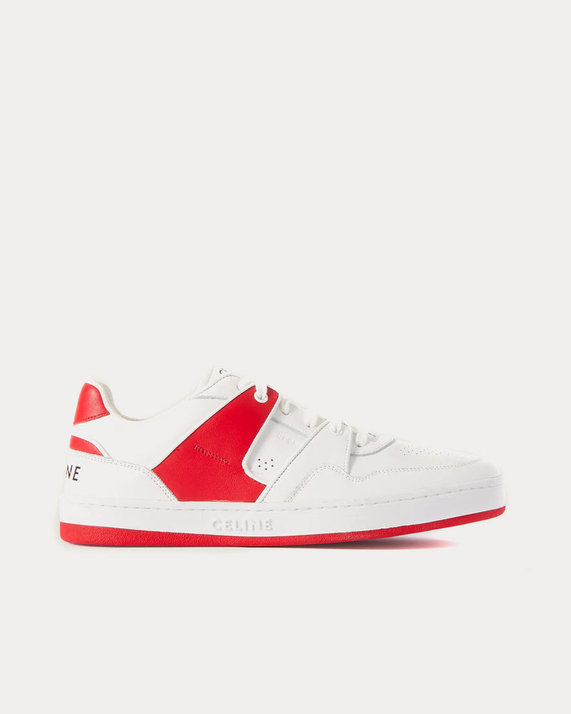 Celine Men's CT-04 Lace-Up Calfskin Optic White / Red Low