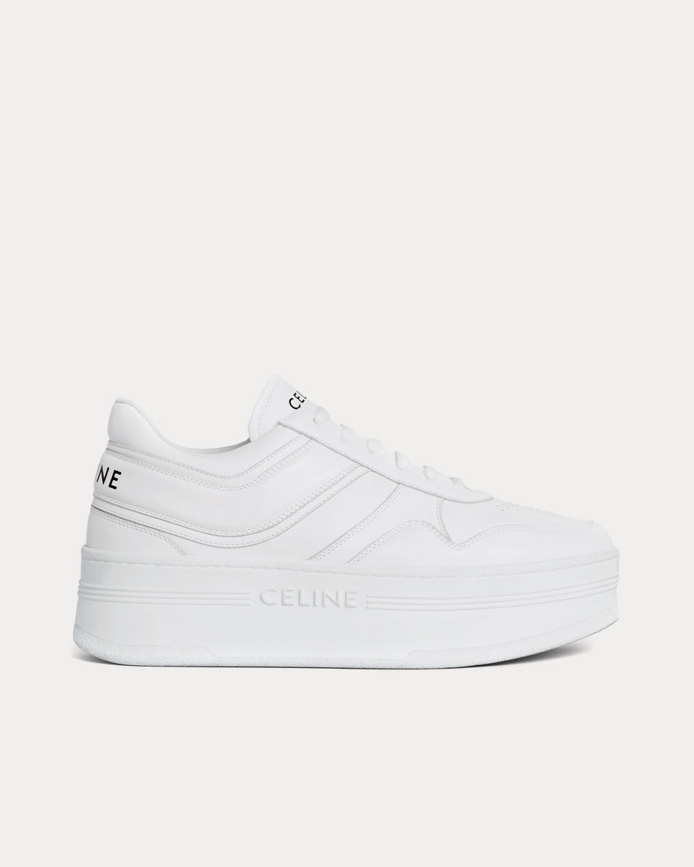 Celine Women's Block with Wedge Outsole Optic White Low Top