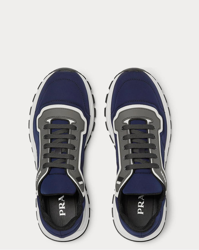 Prada Match Race Panelled Nylon, Leather and Rubber  Navy low top sneakers - 6