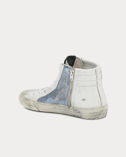 Golden Goose Slide metallic leather White High Top Sneakers - 3
