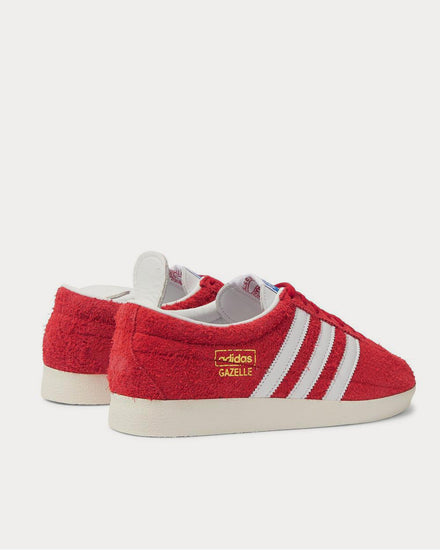 Adidas Men's Gazelle Vintage Leather-Trimmed Brushed-Suede Red low top  sneakers