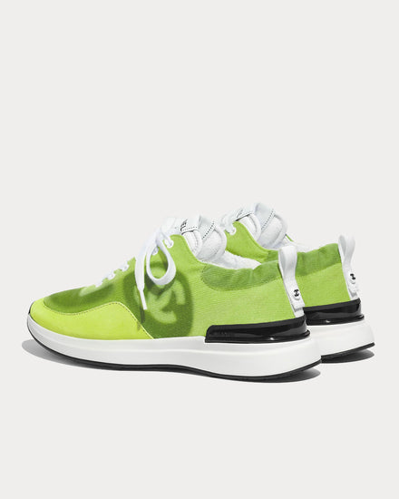 Chanel Denim & Suede Calfskin Neon Yellow Low Top Sneakers - 3