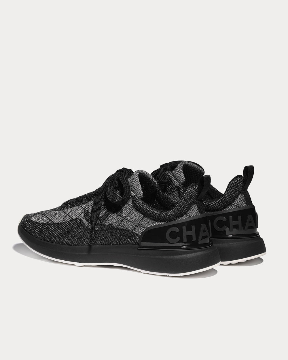 Chanel - Embroidered Mesh Black Low Top Sneakers