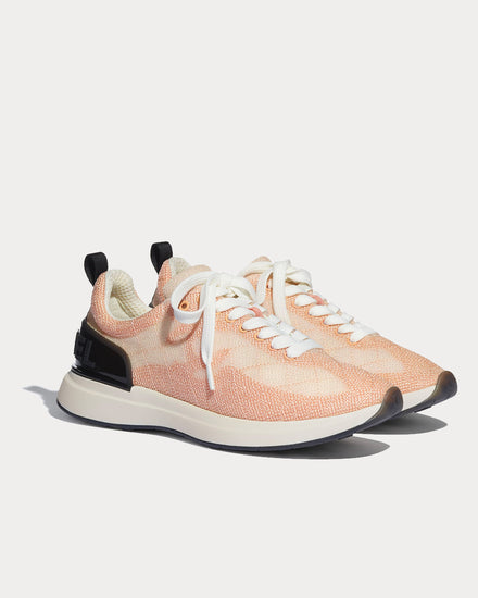 Chanel Embroidered Mesh Pale Pink Low Top Sneakers - 2