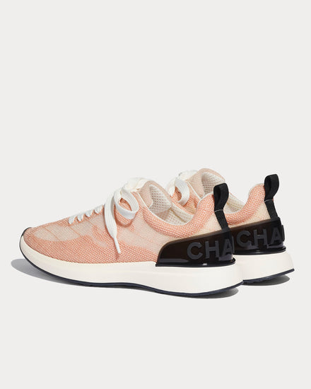 Chanel Embroidered Mesh Pale Pink Low Top Sneakers - 3