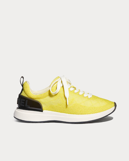 Chanel Embroidered Mesh Yellow Low Top Sneakers - 1