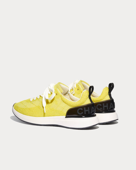 Chanel Embroidered Mesh Yellow Low Top Sneakers - 3