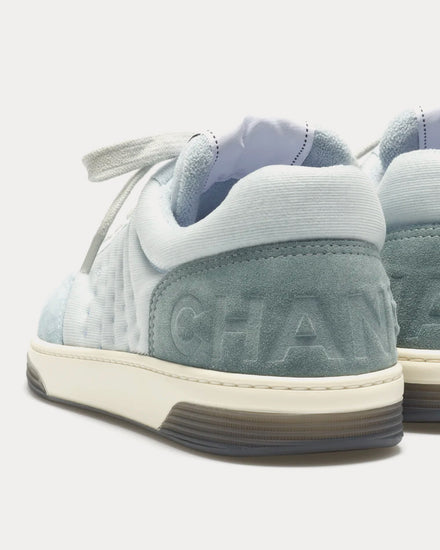 Chanel Mesh & Suede Calfskin Light Blue / Turquoise Low Top Sneakers - 3