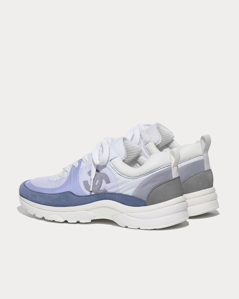 Chanel Suede Calfskin & Nylon Sky Blue Low Top Sneakers - 3