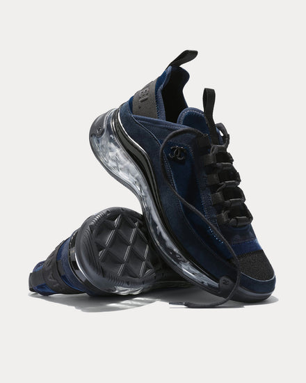 Chanel Women's Suede Calfskin, Velvet Grosgrain Navy Blue